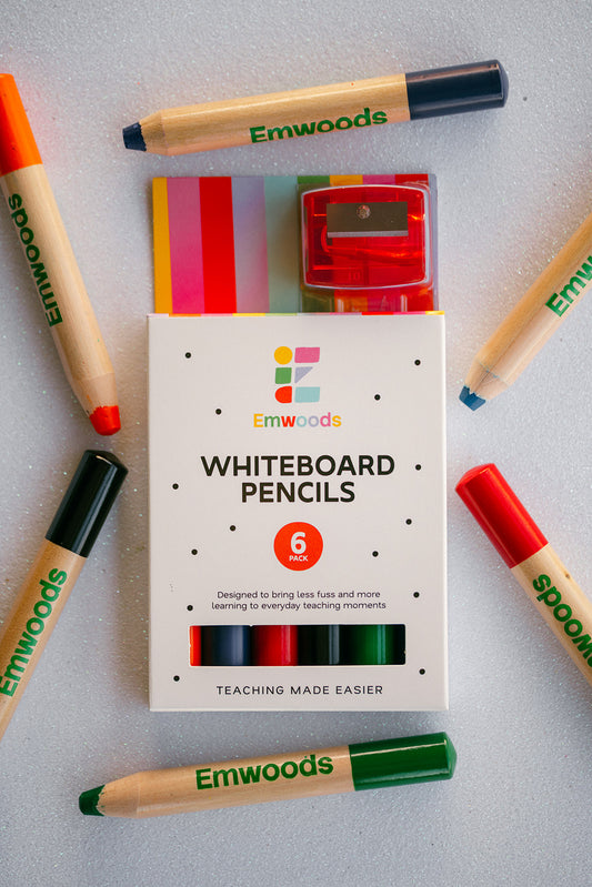 6 Multicoloured Whiteboard Pencils