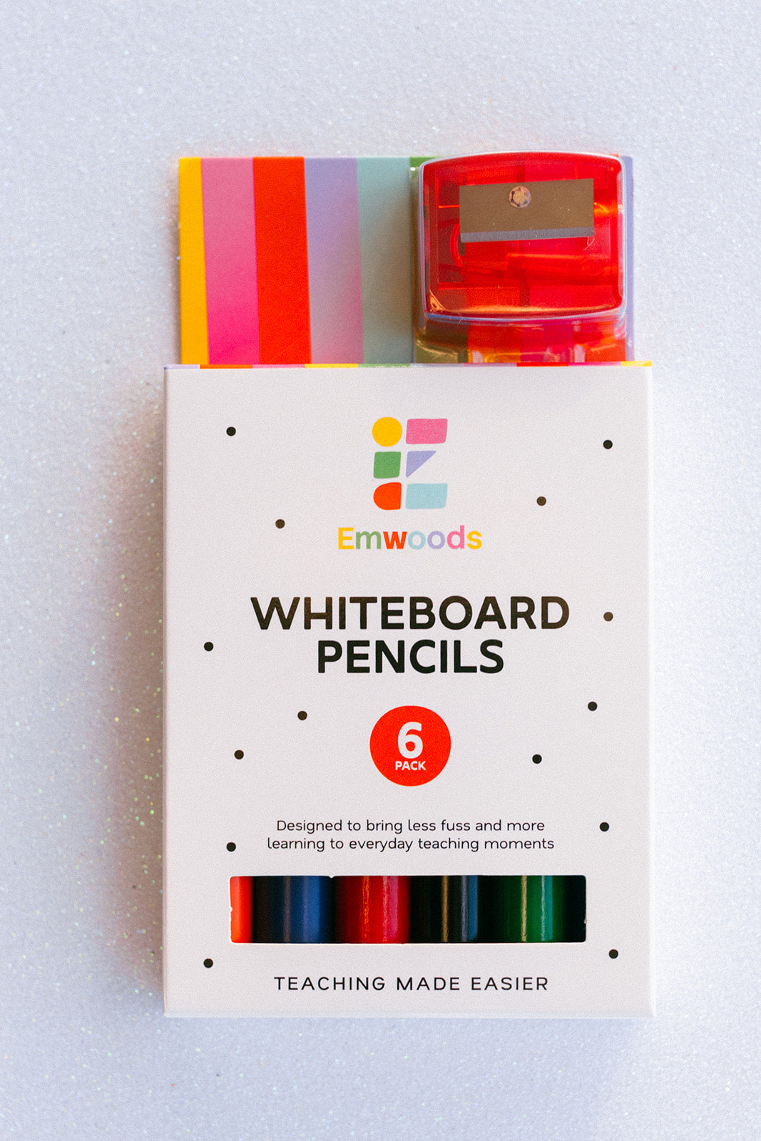 6 Multicoloured Whiteboard Pencils