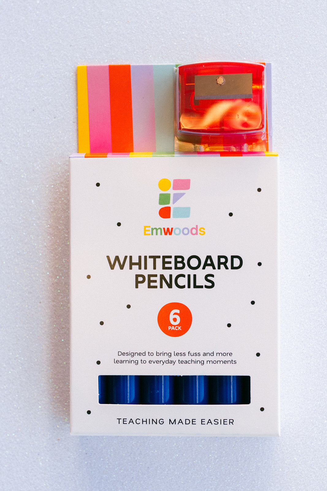 6 Single Colour Whiteboard Pencils