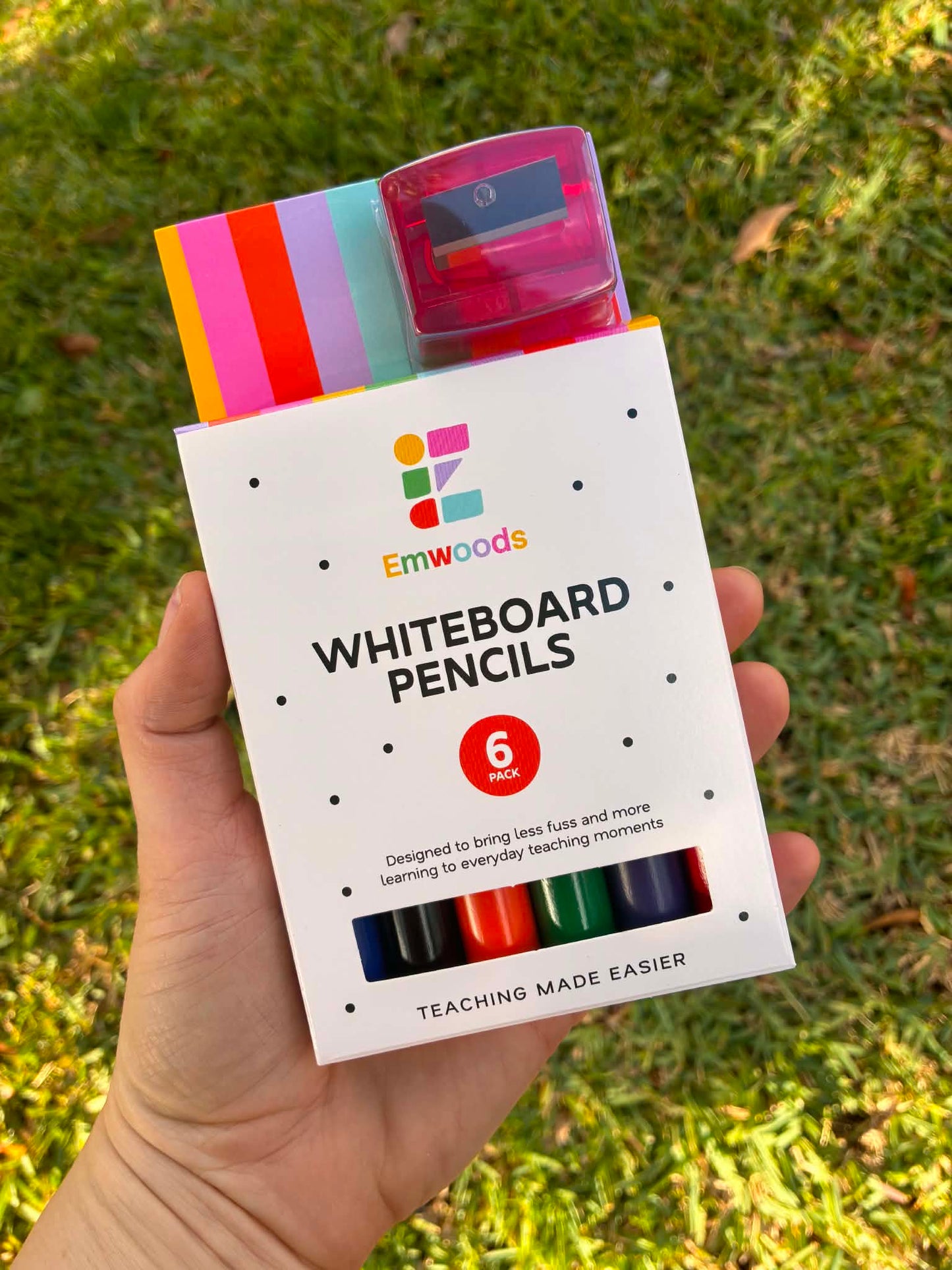 6 Multicoloured Whiteboard Pencils
